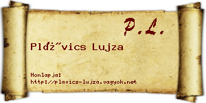 Plávics Lujza névjegykártya